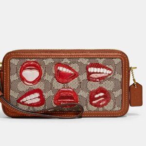 Coach X Tom Wesselmann Kira Signature Textile Jacquard Wristlet NWT